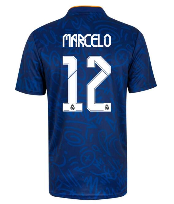 2021/22 Real Madrid Away Kit Soccer Jersey with Marcelo 12 printing